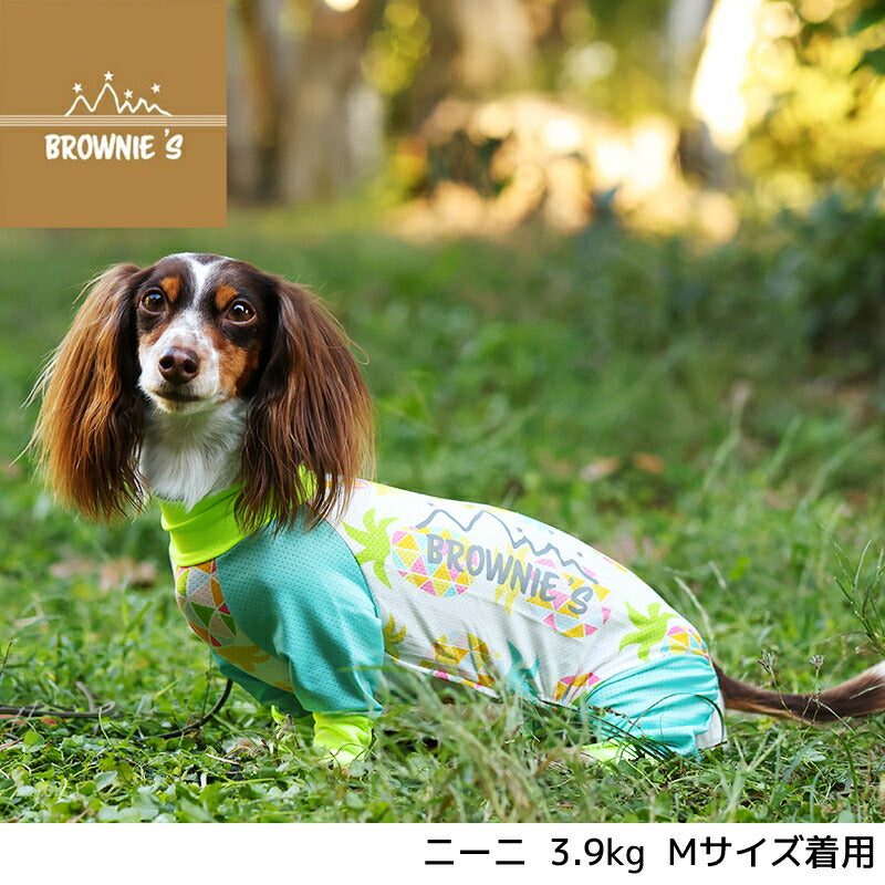 幾何学パインメッシュアクロン S/M/L/XL/XXL/DXS/DS/DM/4L/5L/6L/OS/OM/OL アクティブロンパース BROWNIE'S-ブラウニーズ- 小型犬 大型犬 犬服 ドッグウェア BR23SS br231724-1