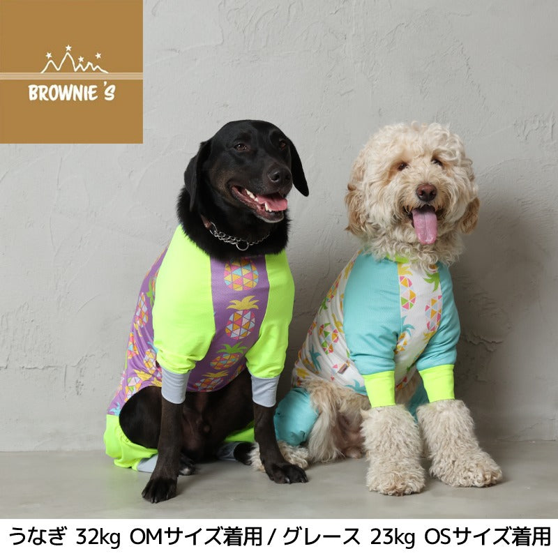 幾何学パインメッシュアクロン S/M/L/XL/XXL/DXS/DS/DM/4L/5L/6L/OS/OM/OL アクティブロンパース BROWNIE'S-ブラウニーズ- 小型犬 大型犬 犬服 ドッグウェア BR23SS br231724-1