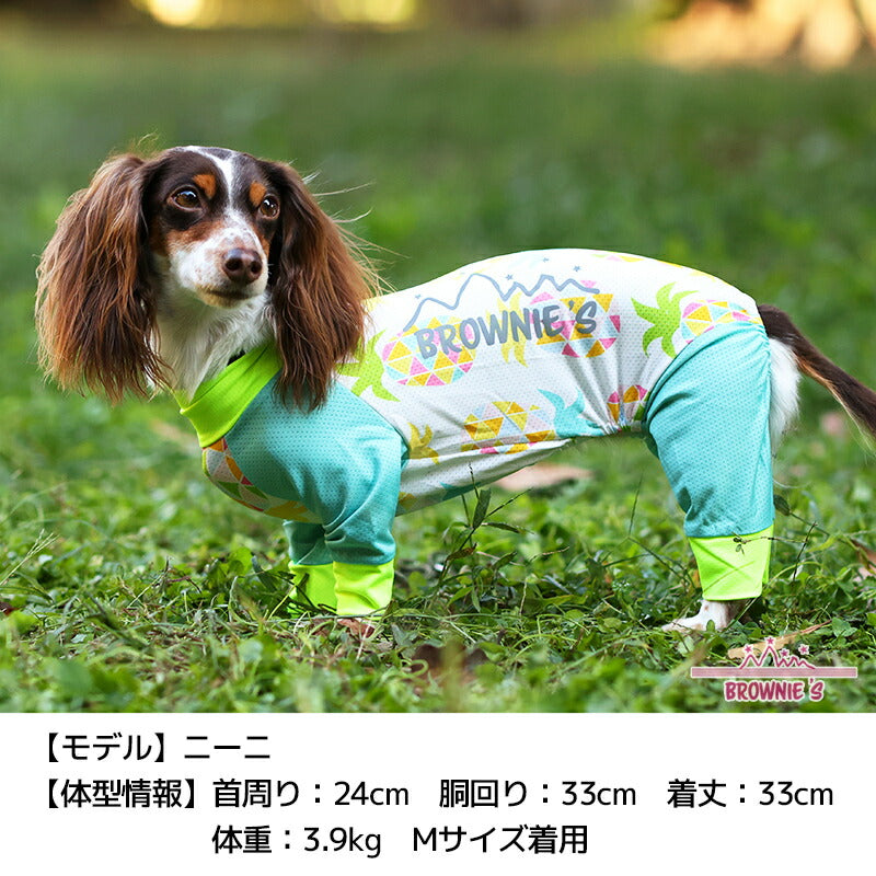 【2023年モデル】幾何学パインメッシュアクロン S/M/L/XL/XXL/DXS/DS/DM/4L/5L/6L/OS/OM/OL アクティブロンパース 犬用ラッシュガード BROWNIE'S-ブラウニーズ- 小型犬 大型犬 犬服 ドッグウェア BR23SS br231724-1