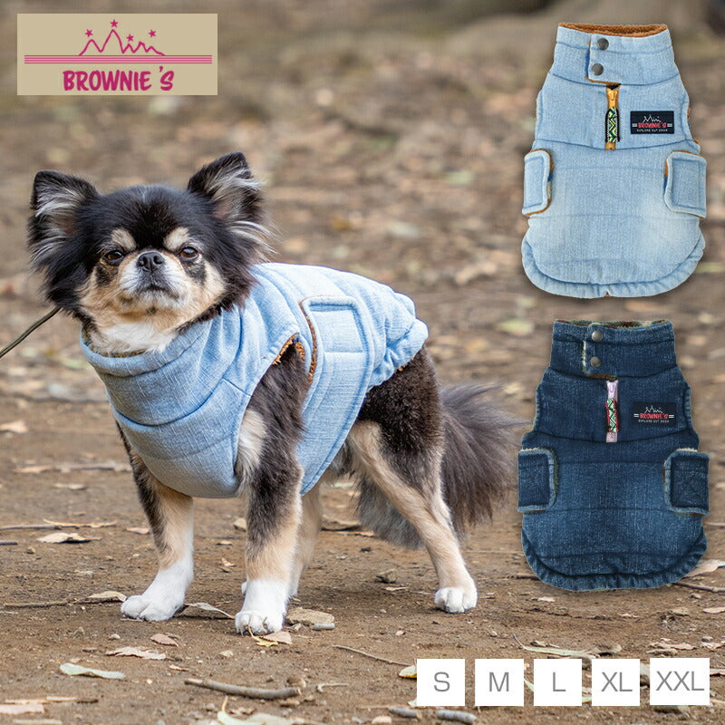 デニムマント型アウター S/M/L/XL/XXL BROWNIE'S-ブラウニーズ- 着脱簡単 暖かい 犬服 ドッグウェア 小型犬 BR26AW br261847