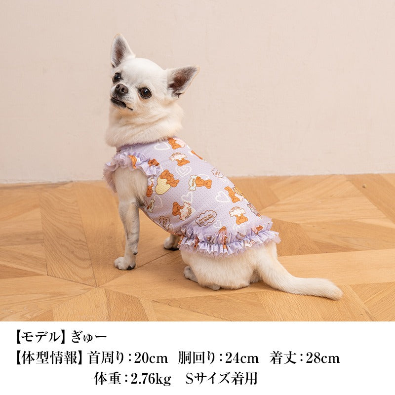 フリフリメッシュタンク XS/S/M/L/XL/XXL/DXS/DS/DM CRAZYBOO -クレイジーブー- 犬服 ドッグウェア CB24SS cb241057-1