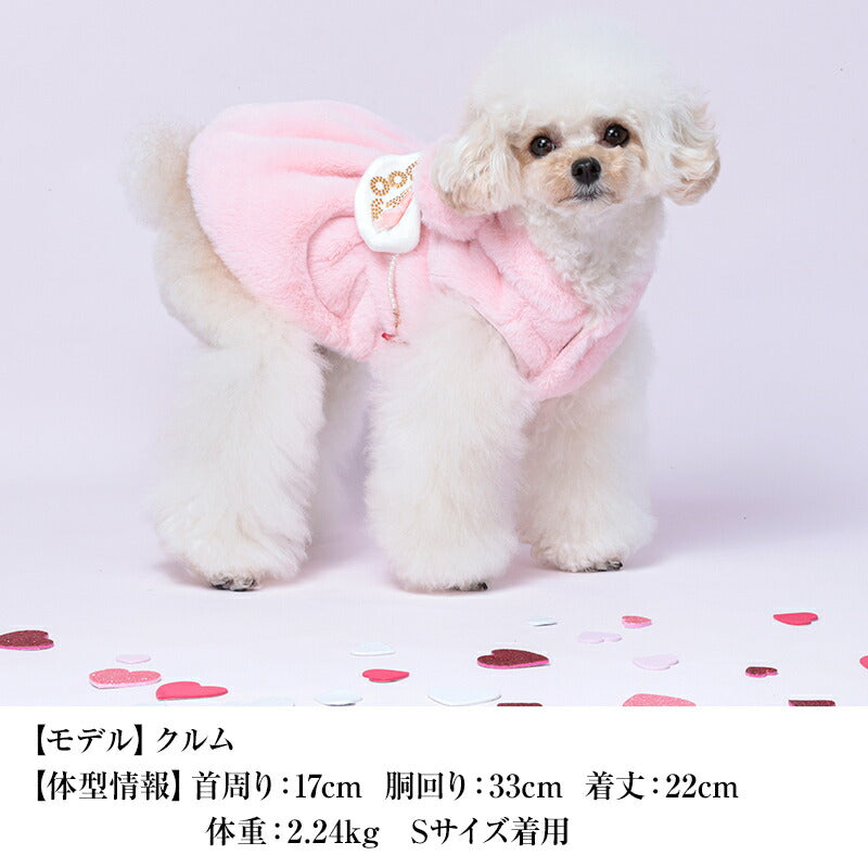 くま耳ふわふわワンピ XS/S/M/L/XL CRAZYBOO -クレイジーブー- 犬服 ドッグウェア CB24AW アルわん優待 cb241086