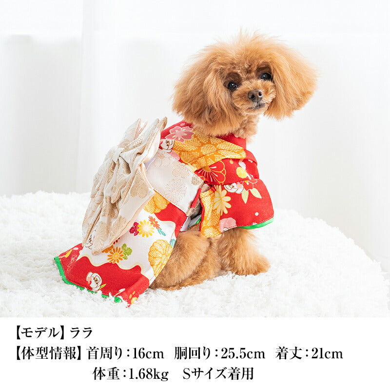 菊柄着物 XS/S/M/L/XL/XXL/DXS/DS/DM CRAZYBOO -クレイジーブー- 犬服 ドッグウェア CB24AW アルわん優待 cb241093