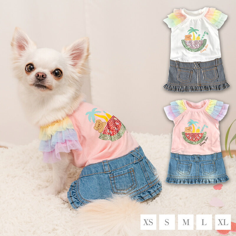 キラキラトロピカルワンピ XS/S/M/L/XL CRAZYBOO -クレイジーブー- 犬服 ドッグウェア CB25SS cb251110