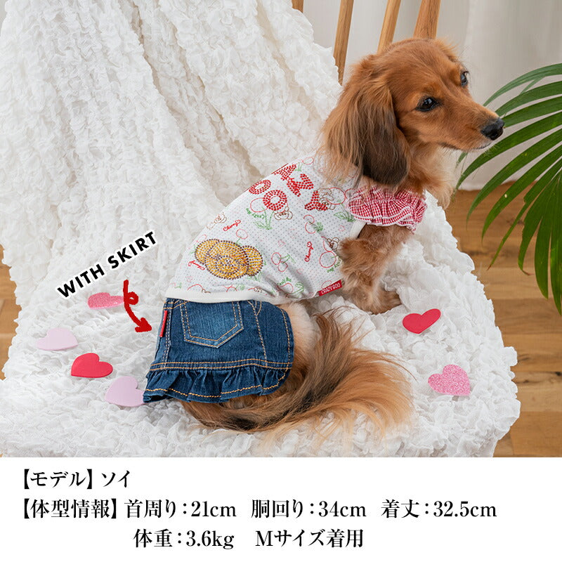 肩フリルチェリータンク XS/S/M/L/XL/XXL/DXS/DS/DM CRAZYBOO -クレイジーブー- 犬服 ドッグウェア CB25SS cb251111
