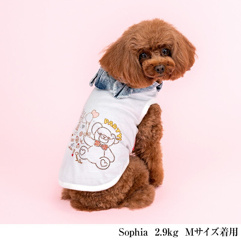 キラキラデニムフードパーカ XS/S/M/L/XL/XXL/DXS/DS/DM CRAZYBOO -クレイジーブー- 犬服 ドッグウェア CB25SS cb251113