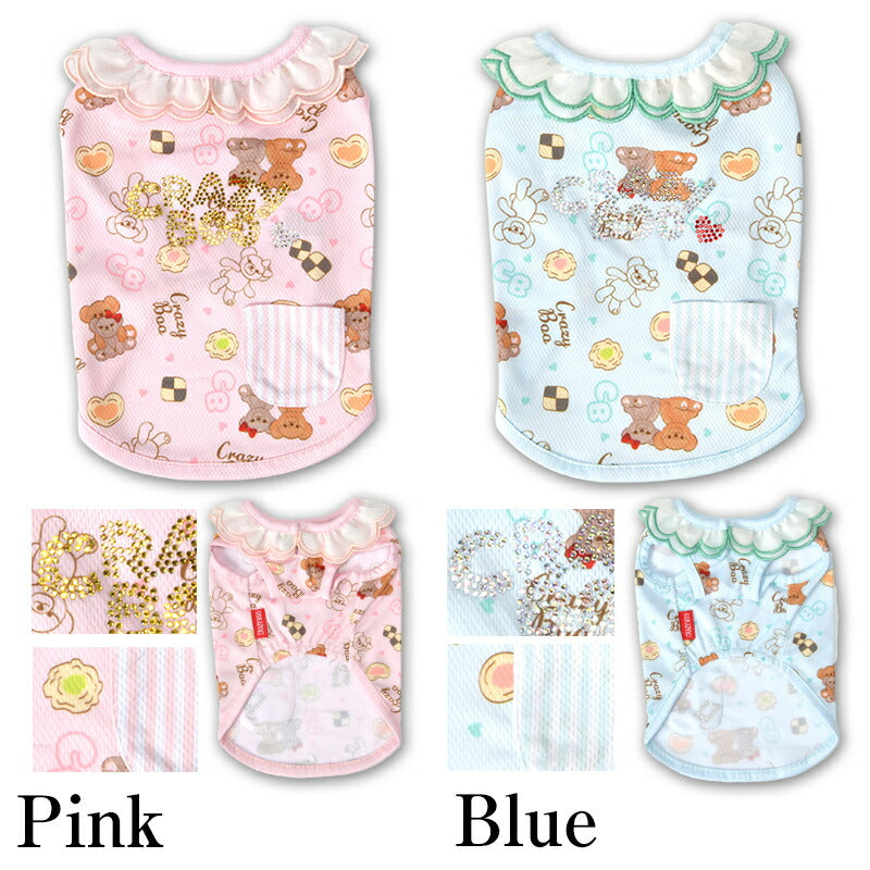 スイーツ柄スカラップタンク XS/S/M/L/XL/XXL/DXS/DS/DM CRAZYBOO -クレイジーブー- 犬服 ドッグウェア CB25SS cb251114