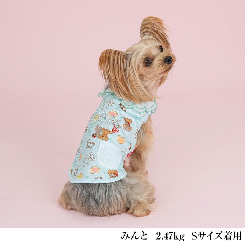 スイーツ柄スカラップタンク XS/S/M/L/XL/XXL/DXS/DS/DM CRAZYBOO -クレイジーブー- 犬服 ドッグウェア CB25SS cb251114