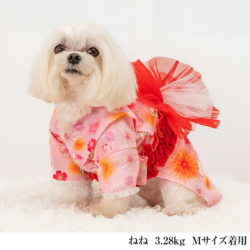 浴衣 花火柄 スミレ柄 XS/S/M/L/XL/XXL CRAZYBOO -クレイジーブー- 犬服 ドッグウェア CB25SS cb251116