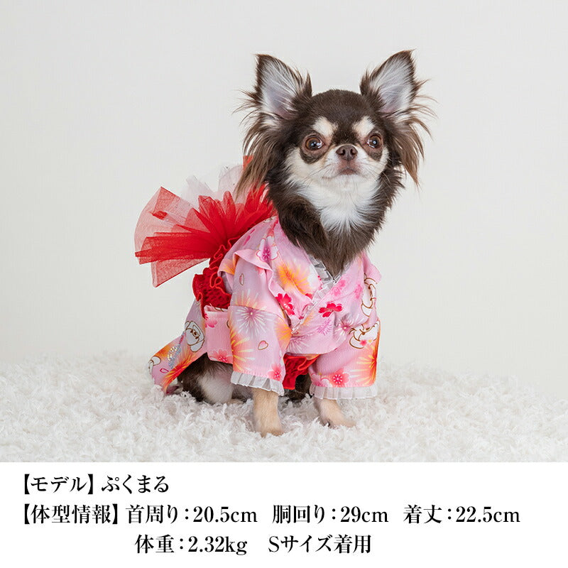 浴衣 花火柄 スミレ柄 XS/S/M/L/XL/XXL CRAZYBOO -クレイジーブー- 犬服 ドッグウェア CB25SS cb251116