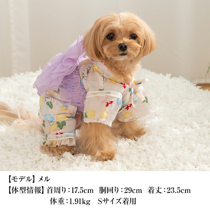 アサガオ柄甚平 XS/S/M/L/XL/XXL CRAZYBOO -クレイジーブー- 犬服 ドッグウェア CB25SS cb251118