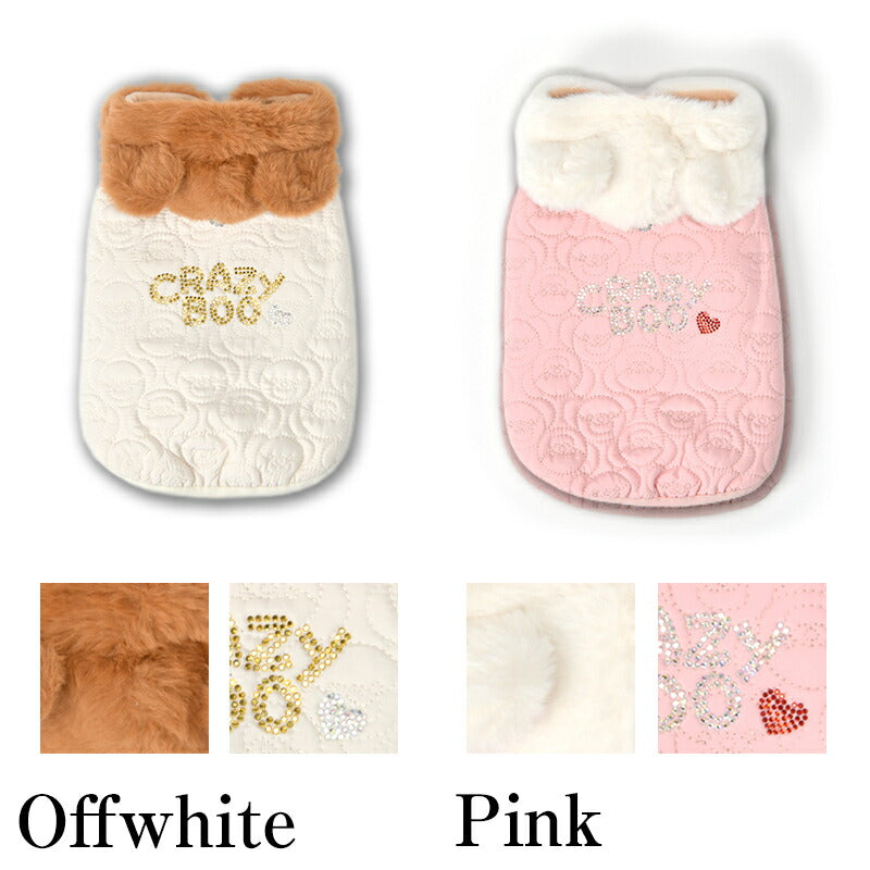 くま耳キルトアウター XS/S/M/L/XL/XXL/DXS/DS/DM CRAZYBOO -クレイジーブー- 犬服 ドッグウェア CB25AW cb251126