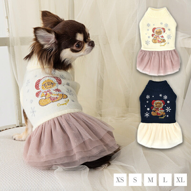 キラキラくまさんワンピ XS/S/M/L/XL CRAZYBOO -クレイジーブー- 犬服 ドッグウェア CB25AW cb251134