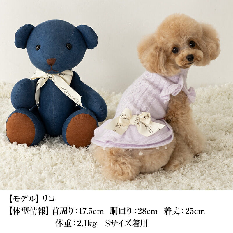 袖フリルニットワンピ XS/S/M/L/XL CRAZYBOO -クレイジーブー- 犬服 ドッグウェア CB25AW cb251136