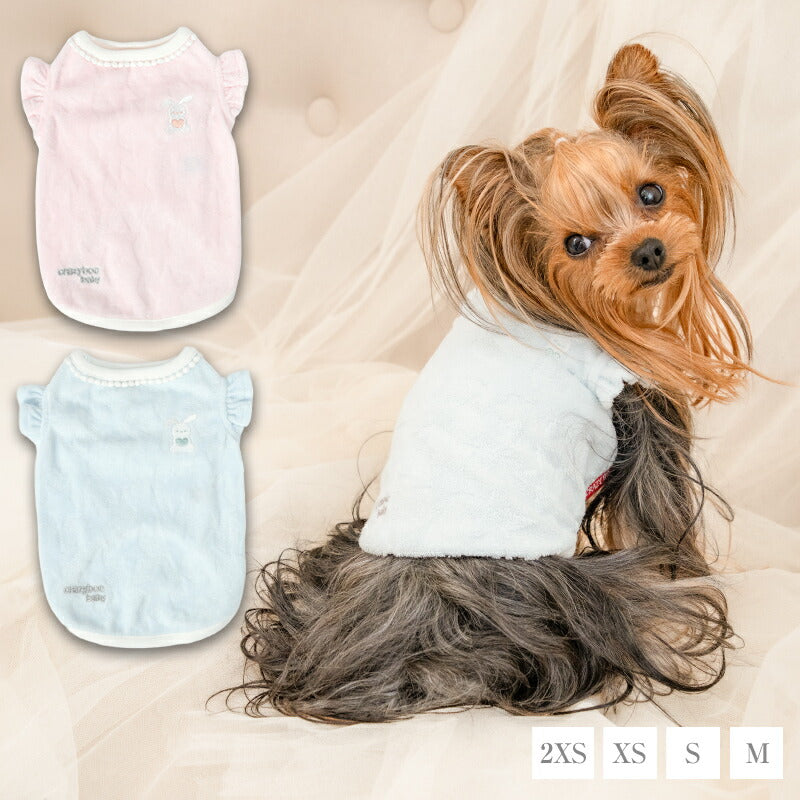 【CRAZYBOO公式】袖フリルBABYタンク 2XS/XS/S/M CRAZYBOO Baby(クレイジーブー ベビー) 子犬用 パピー 犬服 トイプードル チワワ ポメラニアン CBbaby26AW cb261252