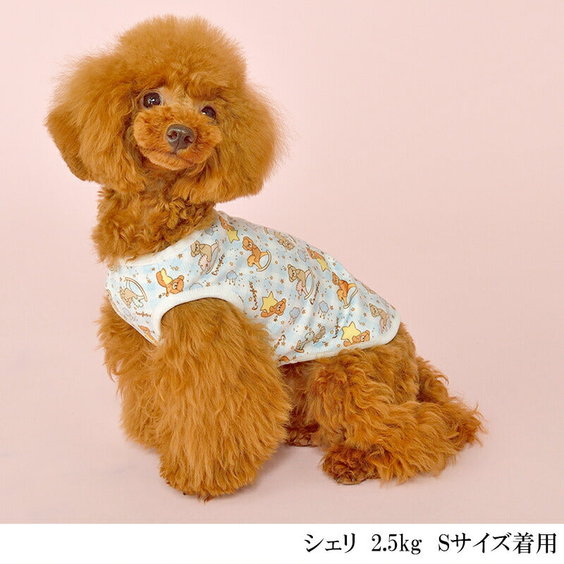 くまちゃん木馬柄タンクトップ 2XS/XS/S/M CRAZYBOO Baby(クレイジーブー ベビー) 子犬用 パピー 犬服 トイプードル チワワ ポメラニアン CBbaby21AW cb151880-1