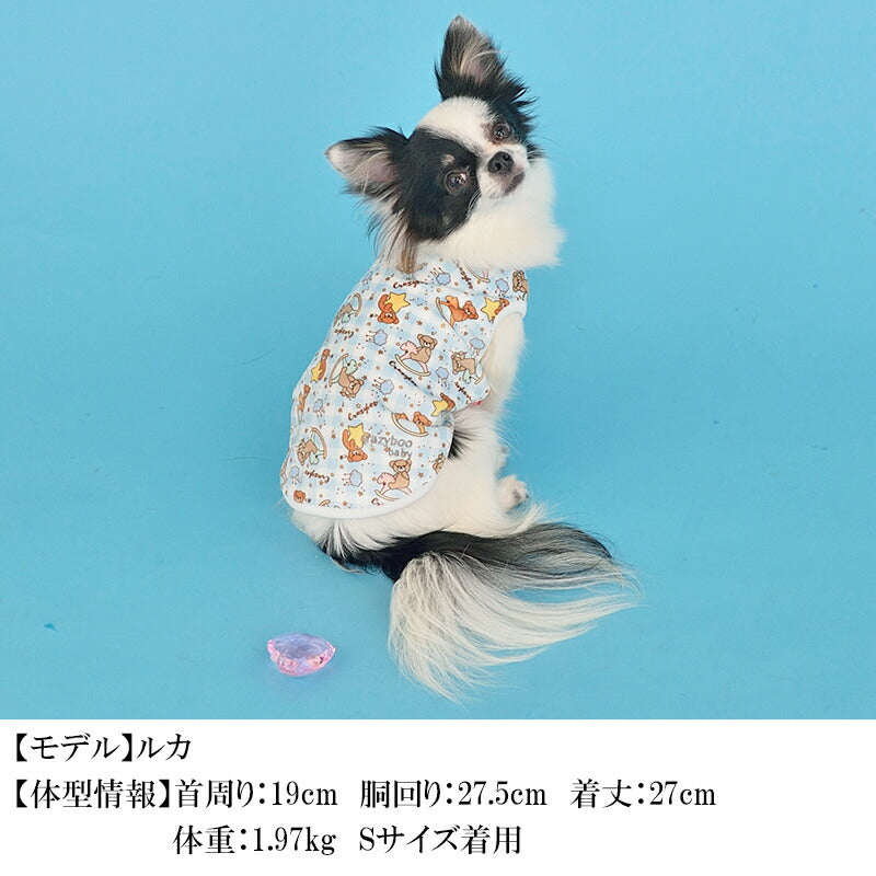 くまちゃん木馬柄タンクトップ 2XS/XS/S/M CRAZYBOO Baby(クレイジーブー ベビー) 子犬用 パピー 犬服 トイプードル チワワ ポメラニアン CBbaby21AW cb151880-1