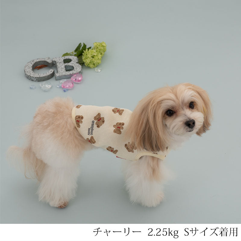 BABYくまちゃんワッフルタンク 2XS/XS/S/M CRAZYBOO Baby(クレイジーブー ベビー) 子犬用 パピー 犬服 トイプードル チワワ ポメラニアン CBbaby22AW cb161997-1