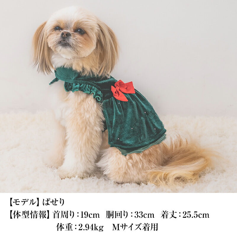【公式通販限定】クリスマスリボンワンピ XS/S/M/L/XL CRAZYBOO -クレイジーブー- 犬服 ドッグウェア CB25AW cb251004
