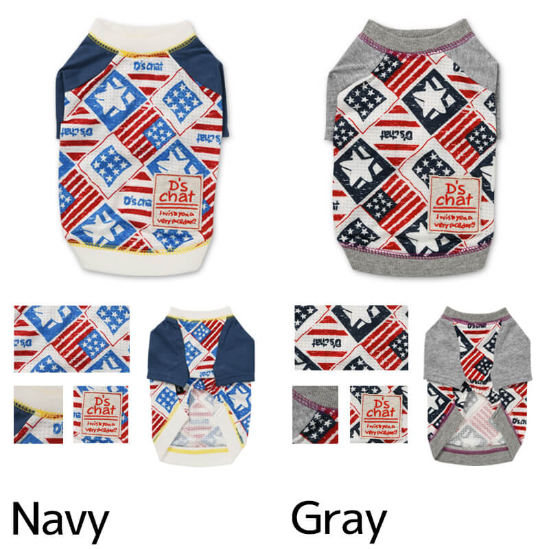 アメリカンメッシュTシャツ XS/S/M/L/XL/XXL/DS/DM/4L/5L/6L/OS/OM/OL D's Chat-ディーズチャット- 犬服 ドッグウェア 小型犬 ダックス 中・大型犬 DS21SS ds151098-1
