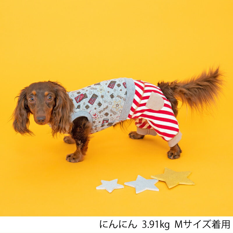 チョコレート柄つなぎ XS/S/M/L/DS/DM/XL/XXL D's Chat-ディーズチャット- 犬服 ドッグウェア 小型犬 ダックス DS22AW ds163148-1