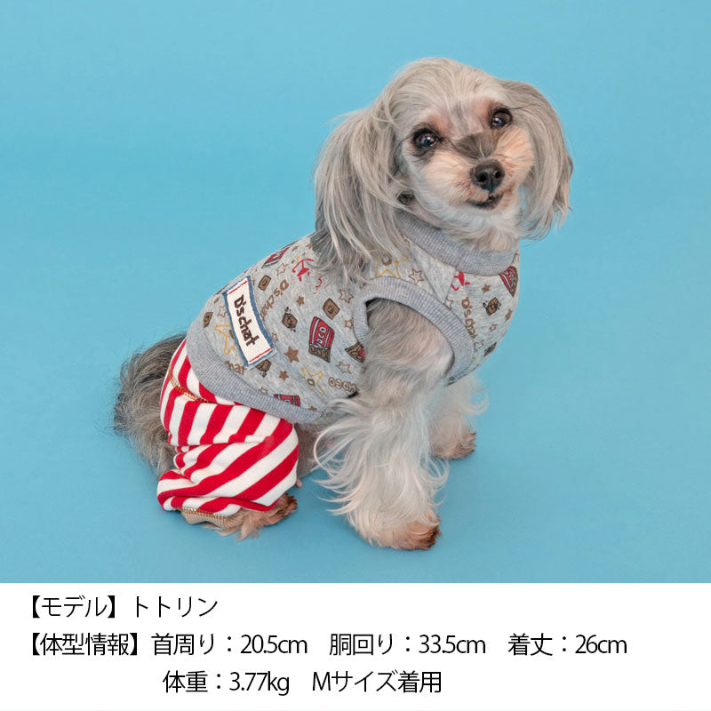 チョコレート柄つなぎ XS/S/M/L/DS/DM/XL/XXL D's Chat-ディーズチャット- 犬服 ドッグウェア 小型犬 ダックス DS22AW ds163148-1