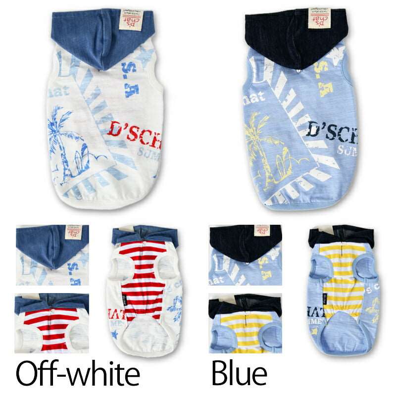 GOサマープリントパーカ XS/S/M/L/XL/XXL/DS/DM D's Chat-ディーズチャット- 犬服 ドッグウェア 小型犬 ダックス DS23SS ds231165-1