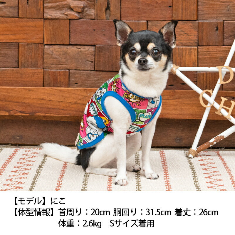 アメコミ風メッシュタンク XS/S/M/L/XL/XXL/DS/DM/DL/FBM D's Chat-ディーズチャット- 犬服 ドッグウェア 小型犬 ダックス フレブル DS23SS ds231177-1
