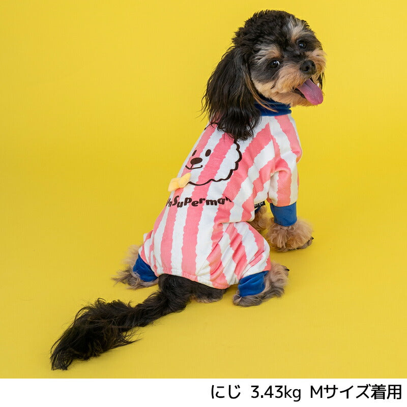 ディーズ君ストライプつなぎ XS/S/M/L/XL/XXL/DS/DM D's Chat-ディーズチャット- 犬服 ドッグウェア 小型犬 ダックス DS23AW ds231197-1