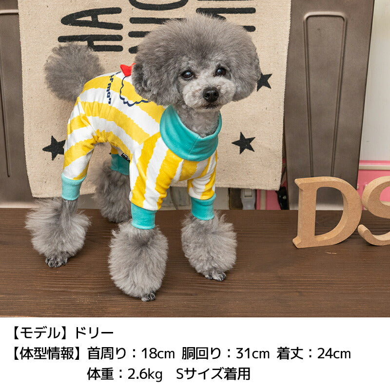 ディーズ君ストライプつなぎ XS/S/M/L/XL/XXL/DS/DM D's Chat-ディーズチャット- 犬服 ドッグウェア 小型犬 ダックス DS23AW ds231197-1