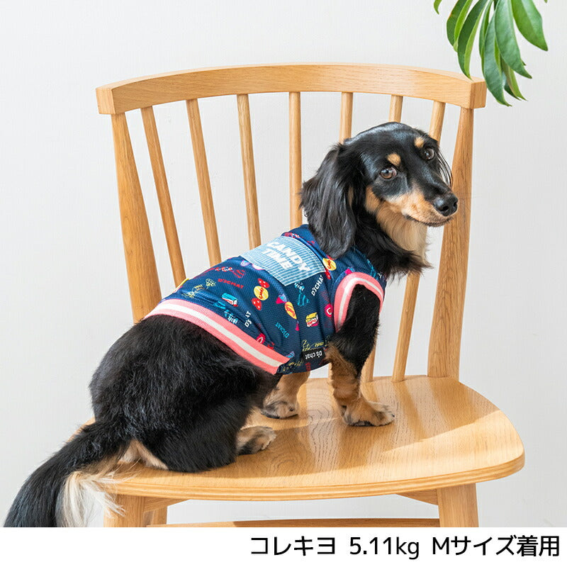 キャンディ柄デニムポケットタンク XS/S/M/L/XL/XXL/DXS/DS/DM/DL/FBS/FBM/FBL D's Chat-ディーズチャット- 犬服 小型犬 ドッグウェア DS25SS ds251264
