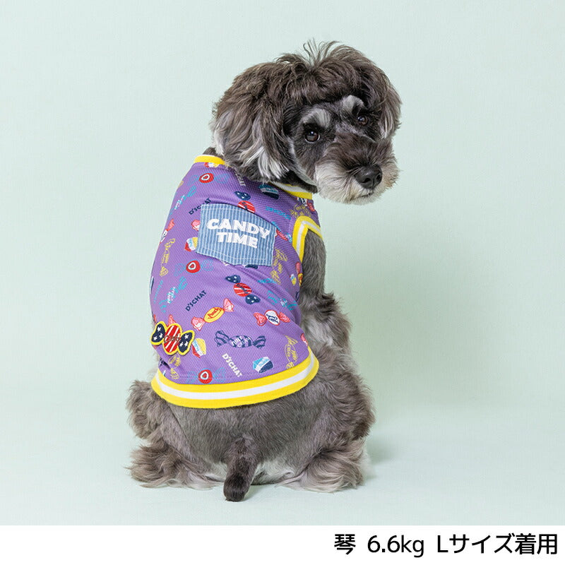 キャンディ柄デニムポケットタンク XS/S/M/L/XL/XXL/DXS/DS/DM/DL/FBS/FBM/FBL D's Chat-ディーズチャット- 犬服 小型犬 ドッグウェア DS25SS ds251264