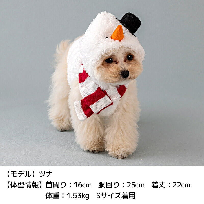 雪だるまボアパーカ S/M/L/XL Dulce-ドゥルチェ- 犬服 ドッグウェア DU25AW du251173