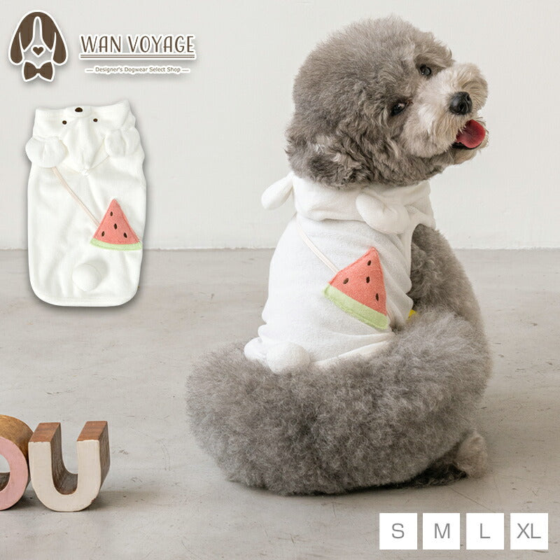 犬服 3S わんこの普段着　しろくま シロクマさんパイルパーカ S/M/L/XL Dulce-ドゥルチェ- 犬服 ドッグ