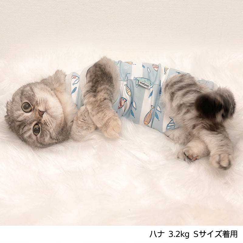 術後のケアウェア ネコちゃん用 XS/S/M Solgra-ソルグラ- 猫用 猫服 キャットウェア 犬の女の子用 手術後服 皮膚保護服 スコティッシュ マンチカン アメショー SO21AW so153126-1