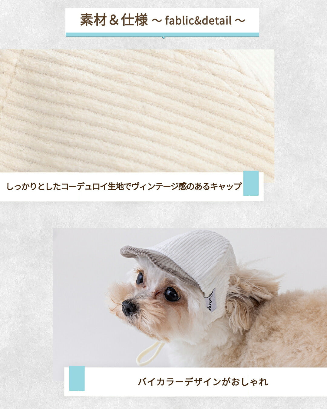 コーデユロイキャップ S/SM/M/L/XL Solgra-ソルグラ- 犬用 帽子 SO25AW so252585