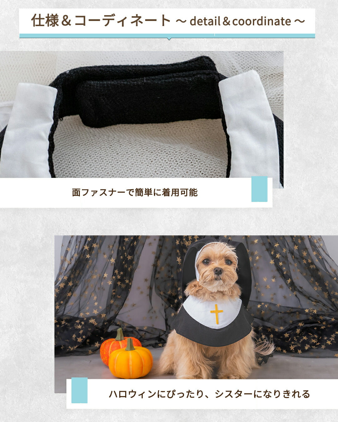 【公式通販限定】なりきりシスタースタイ S/M/L SOLGRA -ソルグラ- 犬用 コスプレ ハロウィン SO25AW so252631