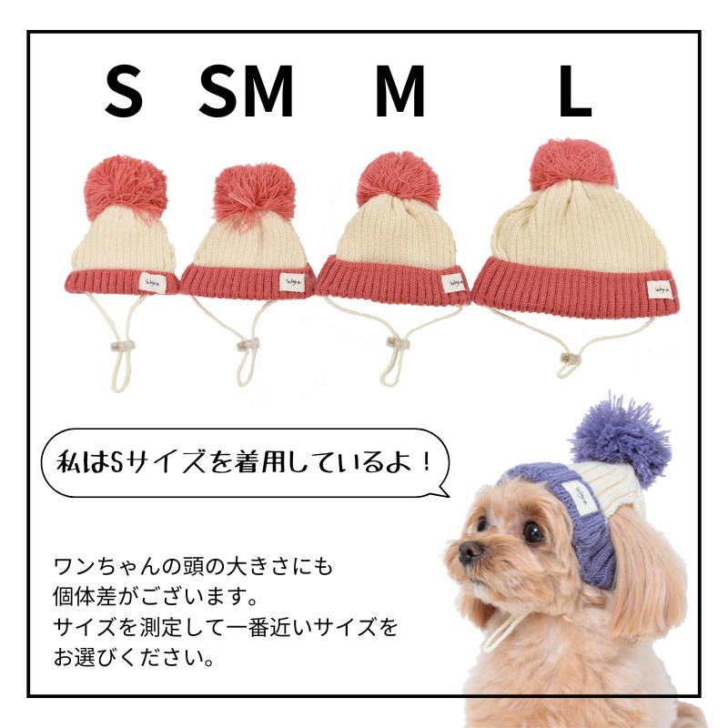 ビビットカラーニット帽 S/SM/M/L Solgra-ソルグラ- 犬用帽子 SO24AW so242421