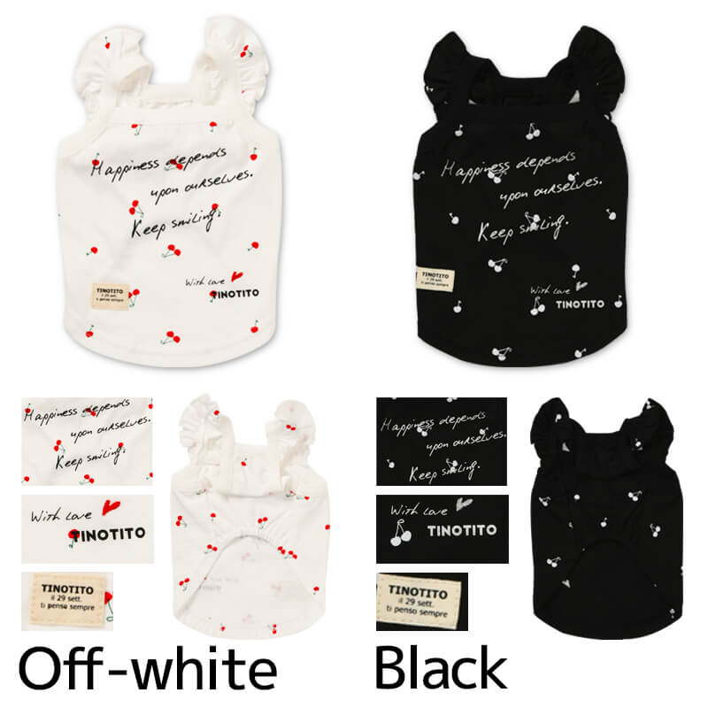 チェリー柄キャミソール XS/S/M/L/XL/XXL TINOTITO-ティノティート- 犬服 ドッグウェア トイプードル チワワ ポメラニアン tt151214-1