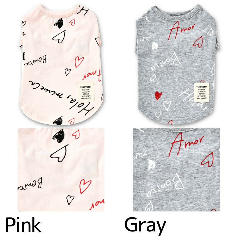 英字柄Tシャツ XS/S/M/L/XL/XXL TINOTITO -ティノティート- 犬服 ドッグウェア トイプードル チワワ ポメラニアン TT22SS tt161253-1