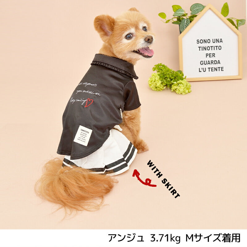 衿フリルサテンシャツ XS/S/M/L/XL/XXL TINOTITO -ティノティート- 犬服 ドッグウェア トイプードル チワワ ポメラニアン TT22SS tt162255-1