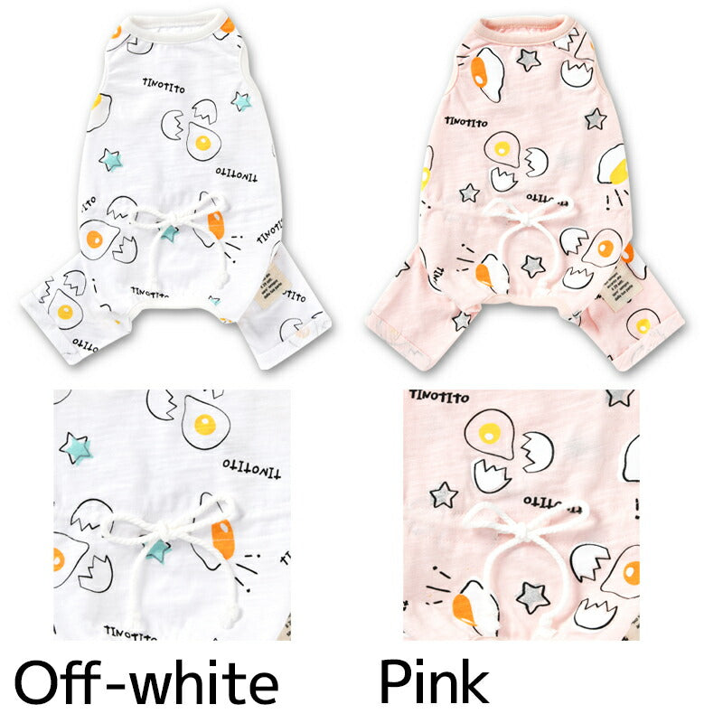 ポップ目玉焼きつなぎ XS/S/M/L/XL/XXL TINOTITO -ティノティート- 犬服 ドッグウェア トイプードル チワワ ポメラニアン TT22SS tt163256-1
