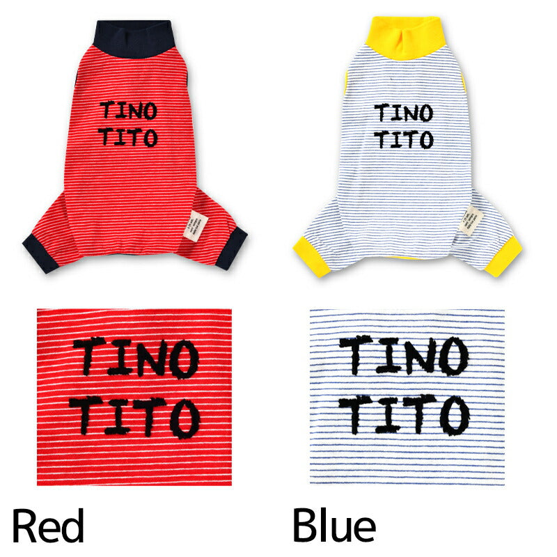マルチボーダーつなぎ XS/S/M/L/XL/XXL TINOTITO -ティノティート- 犬服 ドッグウェア トイプードル チワワ ポメラニアン TT22SS tt163257-1