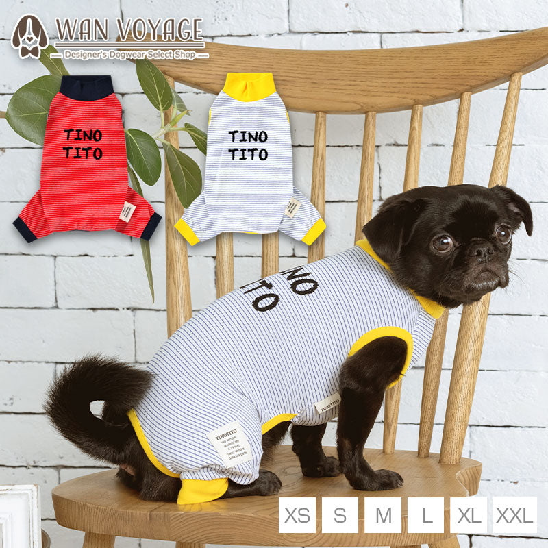 マルチボーダーつなぎ XS/S/M/L/XL/XXL TINOTITO -ティノティート- 犬服 ドッグウェア トイプードル チワワ ポメラニアン TT22SS tt163257-1