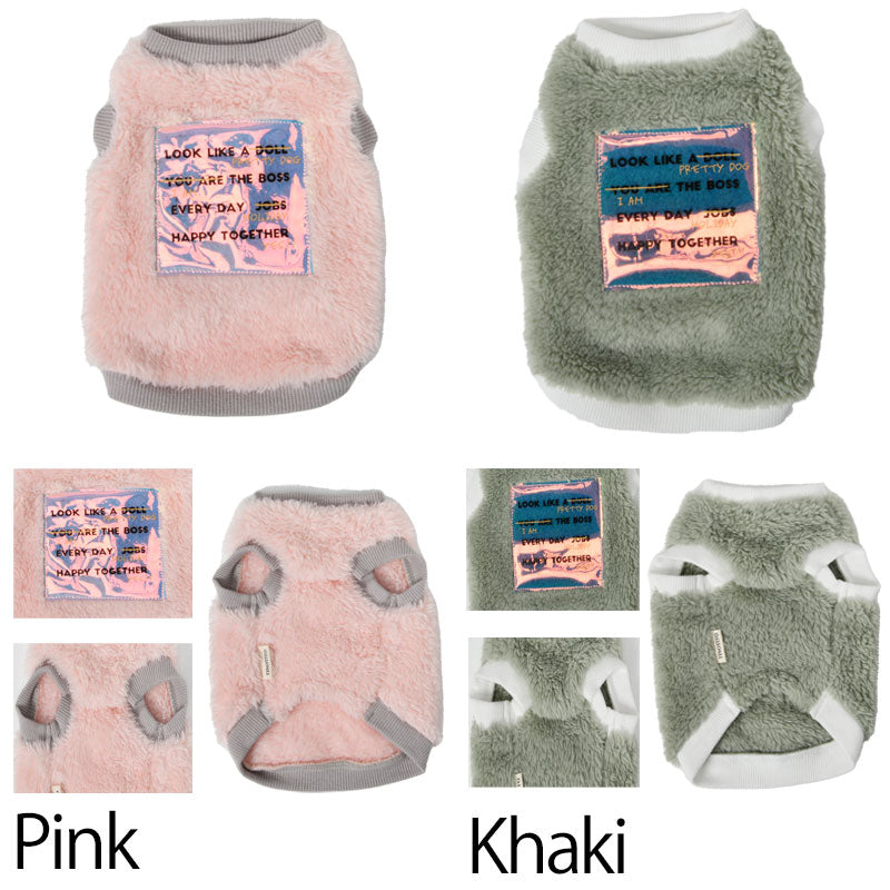 キラキラワッペンボアタンク XS/S/M/L/XL/XXL TINOTITO -ティノティート- 犬服 ドッグウェア トイプードル チワワ ポメラニアン TT22AW tt161271-1