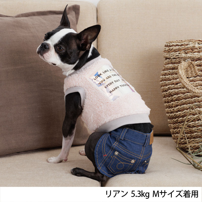 キラキラワッペンボアタンク XS/S/M/L/XL/XXL TINOTITO -ティノティート- 犬服 ドッグウェア トイプードル チワワ ポメラニアン TT22AW tt161271-1