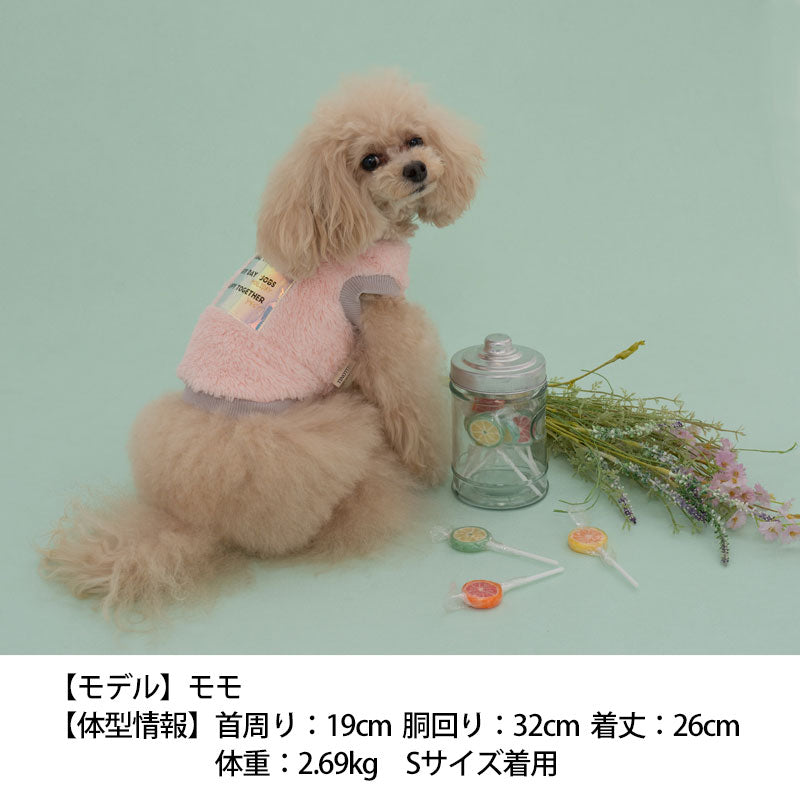 キラキラワッペンボアタンク XS/S/M/L/XL/XXL TINOTITO -ティノティート- 犬服 ドッグウェア トイプードル チワワ ポメラニアン TT22AW tt161271-1