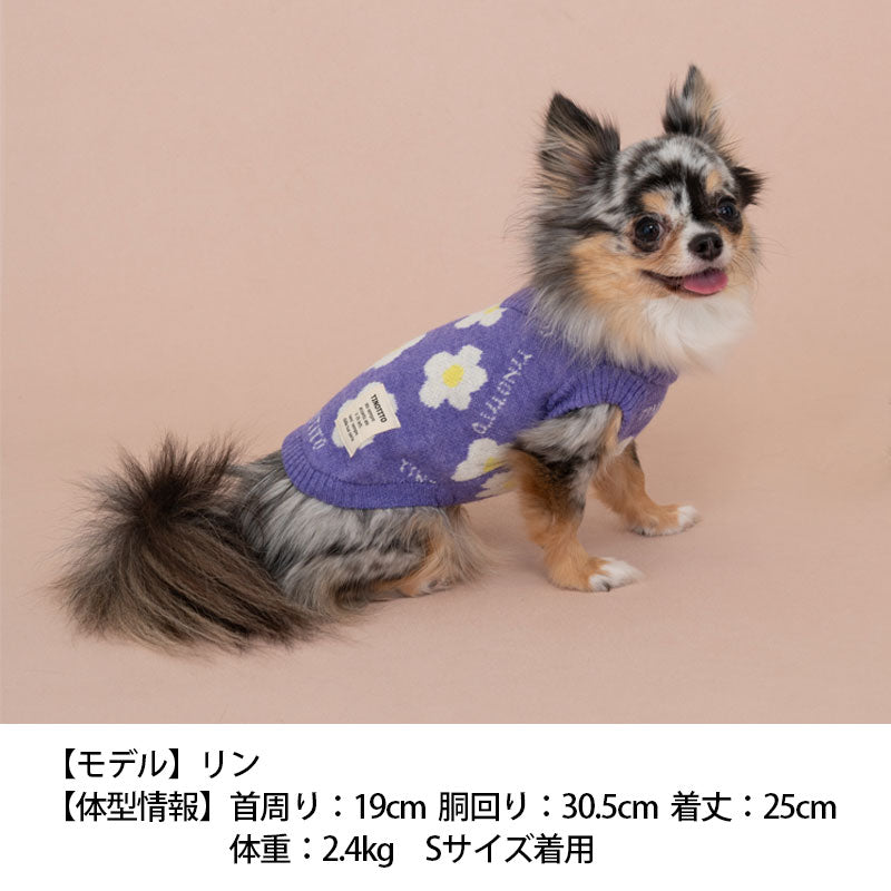 花柄レトロレイヤードニット XS/S/M/L/XL/XXL TINOTITO -ティノティート- 犬服 ドッグウェア トイプードル チワワ ポメラニアン TT22AW tt162277-1