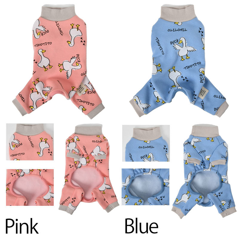 アヒルさん柄オールインワン XS/S/M/L/XL/XXL TINOTITO -ティノティート- 犬服 ドッグウェア トイプードル チワワ ポメラニアン TT22AW tt163280-1