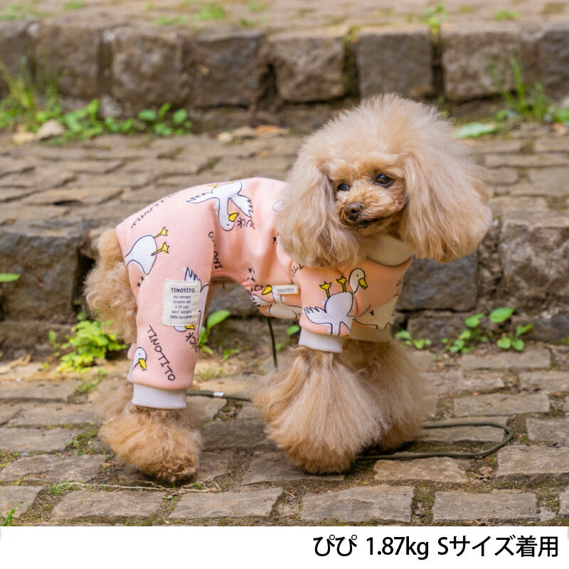 アヒルさん柄オールインワン XS/S/M/L/XL/XXL TINOTITO -ティノティート- 犬服 ドッグウェア トイプードル チワワ ポメラニアン TT22AW tt163280-1